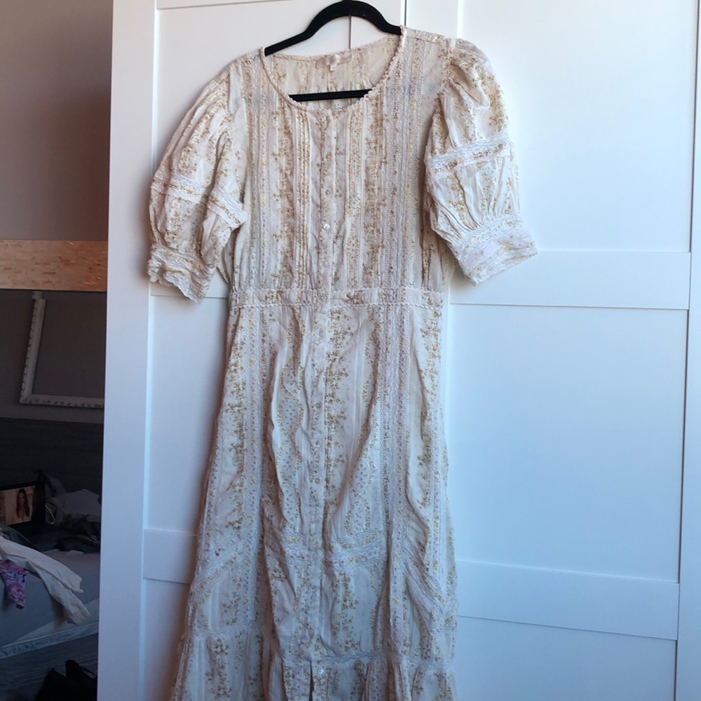 LoveShack Fancy Pale Yellow Maxi Dress
